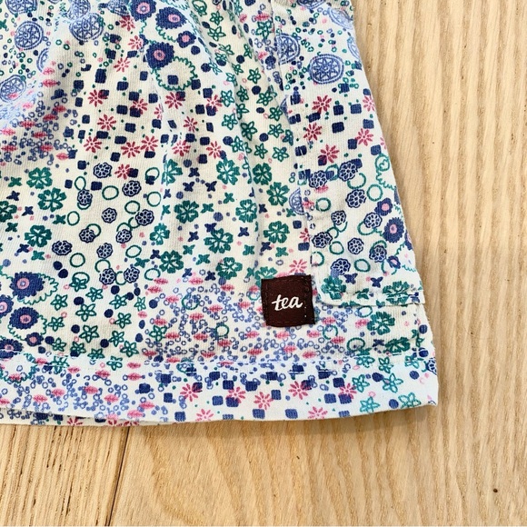 Tea Collection Ruffle Sleeve Drop Waist Blue Floral Dress with Pockets Size 2T - Picture 4 of 6